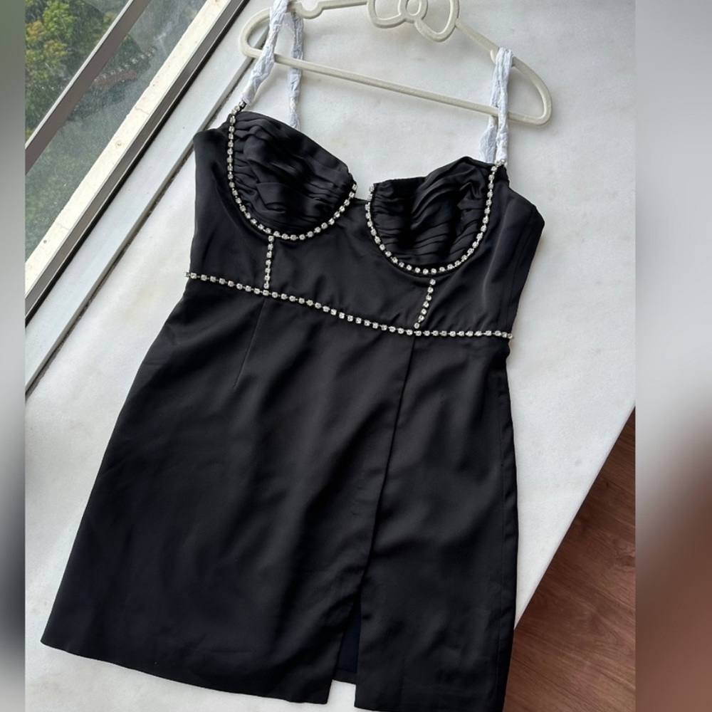 SELF-PORTRAIT Crystal-embellished minidress